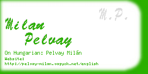 milan pelvay business card
